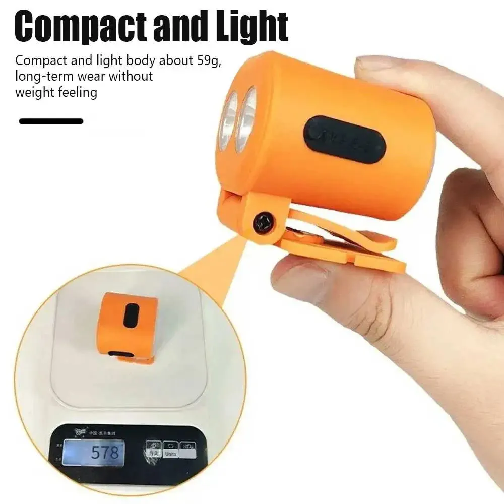 Mini Headlamp Hat Clip Light USB Rechargeable Helmet Headlight Portable LED Sensor Headlight Torch Waterproof Work Light Camping