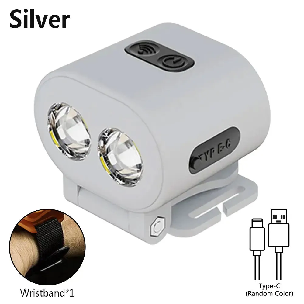 Mini Headlamp Hat Clip Light USB Rechargeable Helmet Headlight Portable LED Sensor Headlight Torch Waterproof Work Light Camping