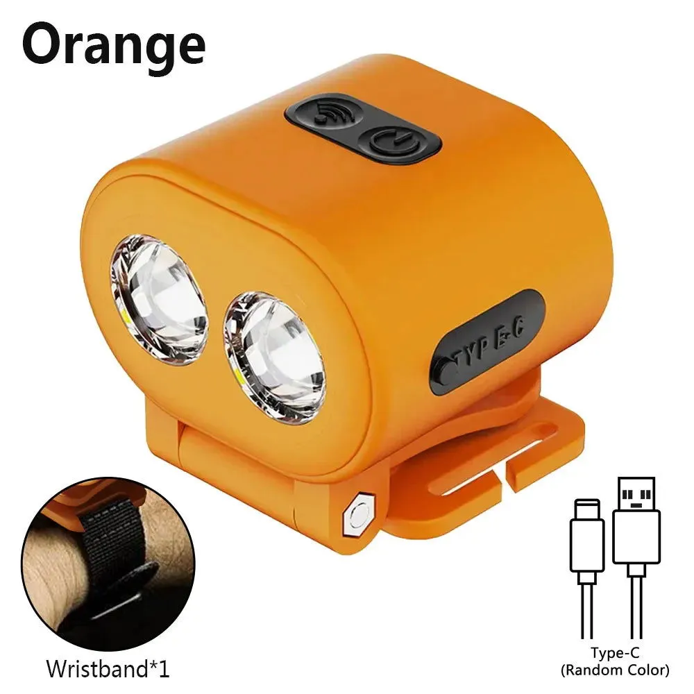 Mini Headlamp Hat Clip Light USB Rechargeable Helmet Headlight Portable LED Sensor Headlight Torch Waterproof Work Light Camping
