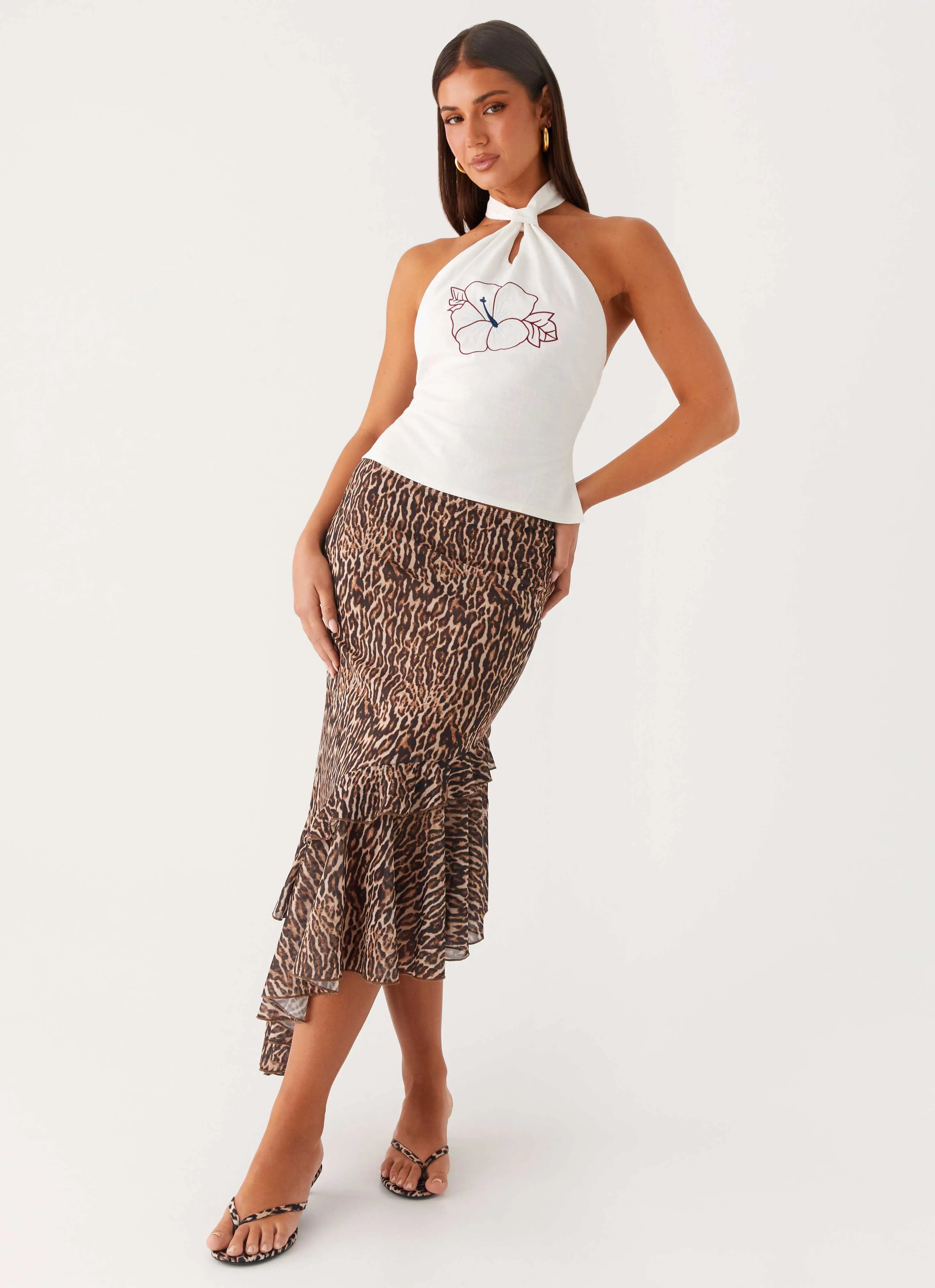 Wild Tide Midi Skirt - Cheetah Everyday Favorite