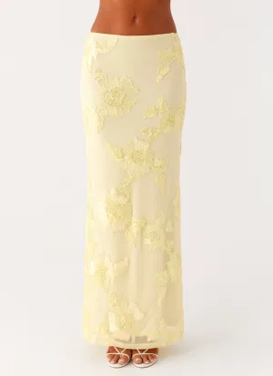 Recycled Polyester Radiate Maxi Skirt - Yellow