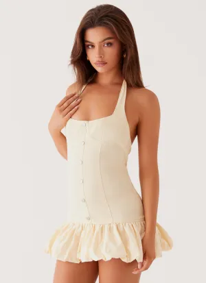 Fashionable Look Georgina Denim Mini Dress - Antique