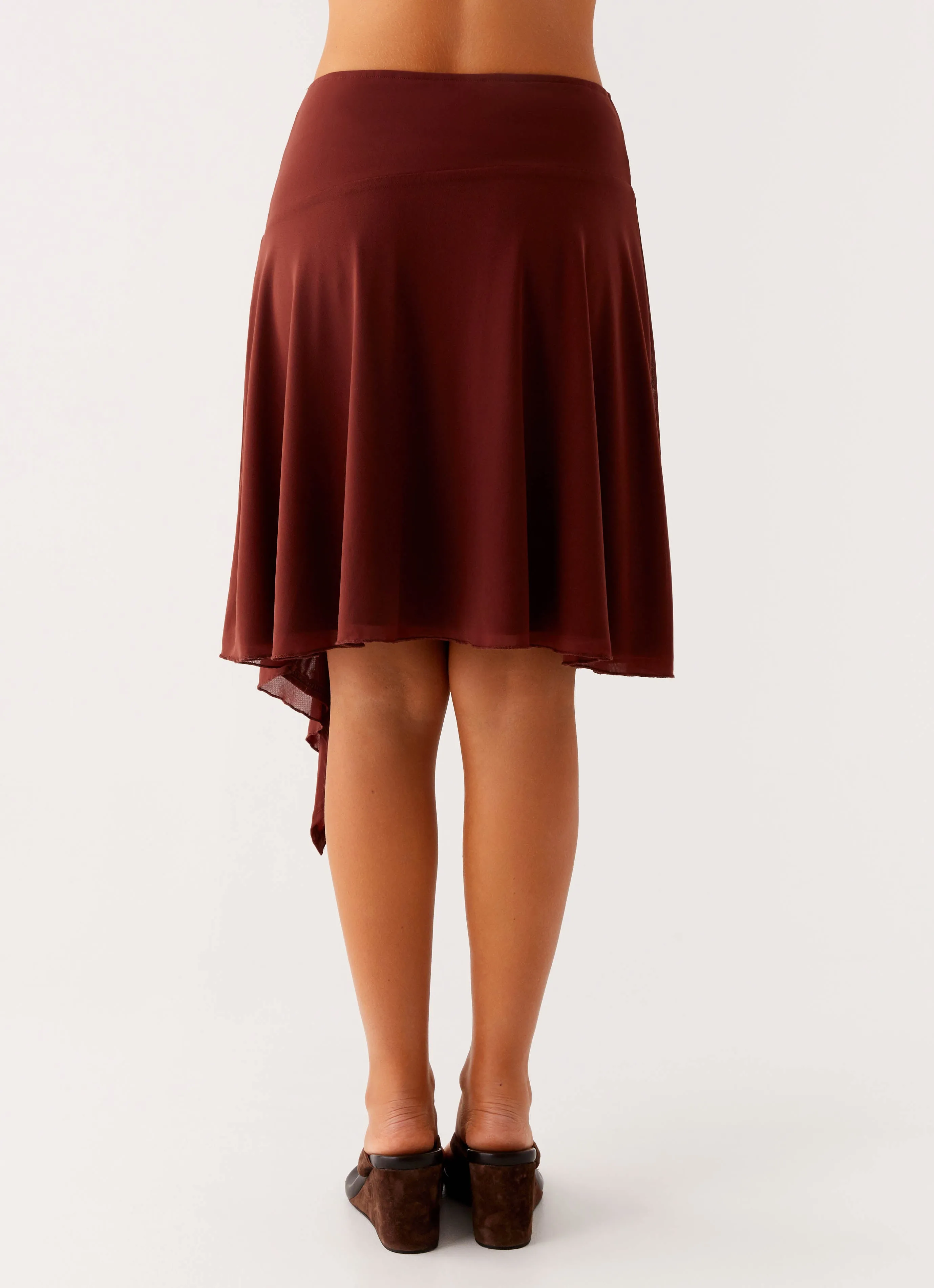 Street Edge Mirage Midi Skirt - Chocolate