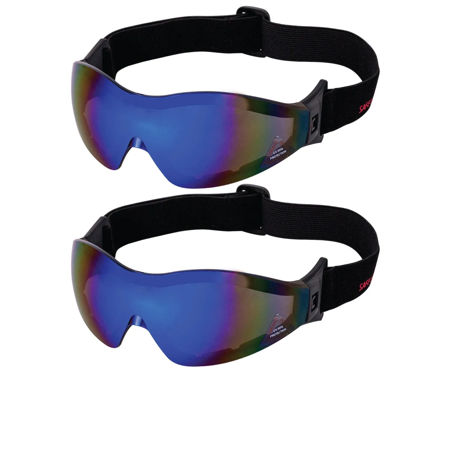 Mirage Safety Glasses with Adjustable Elastic Band, Anti Scratch-Fog Lens