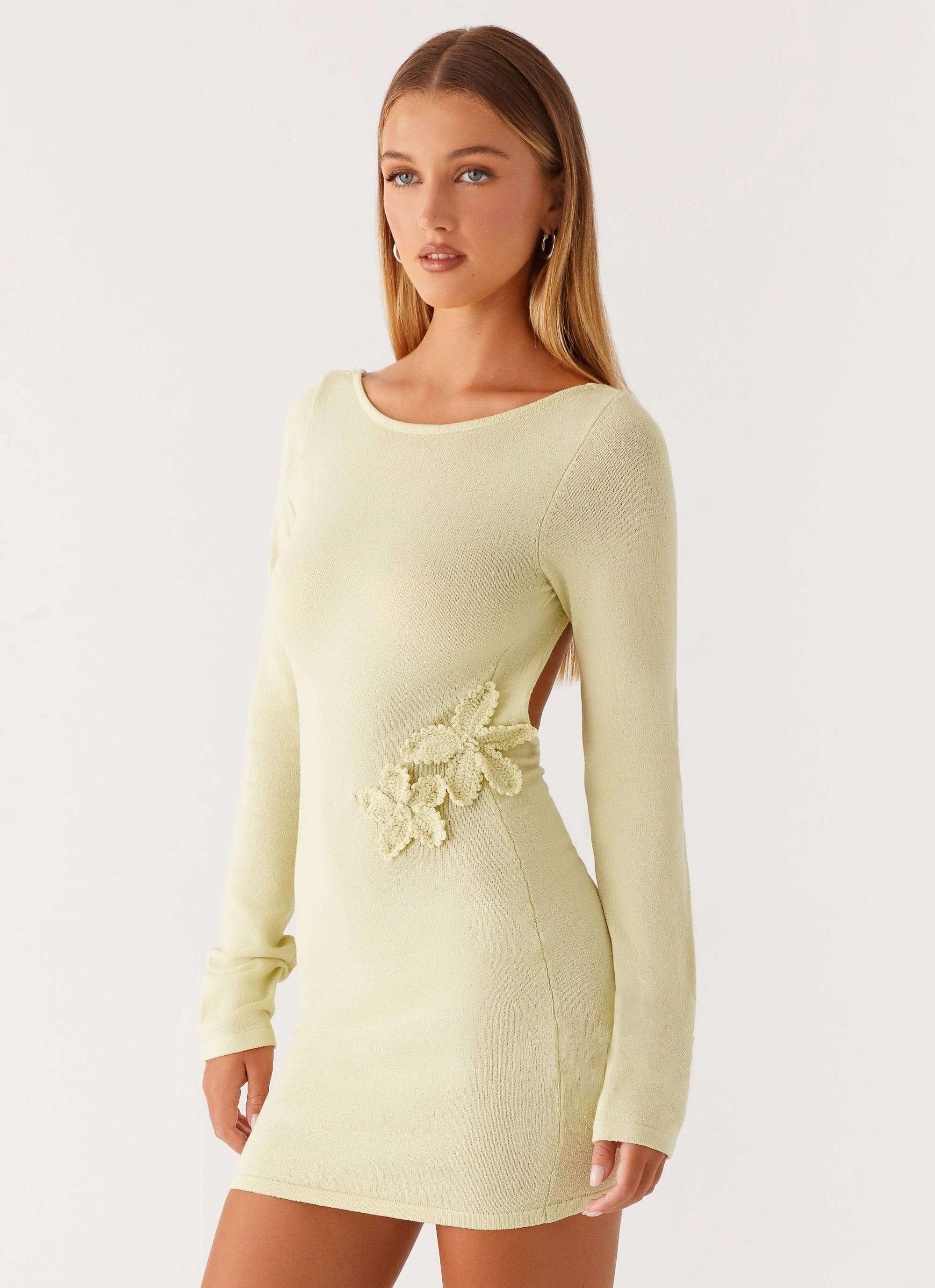 Miriam Knit Mini Dress - Green Luxury-Fabric