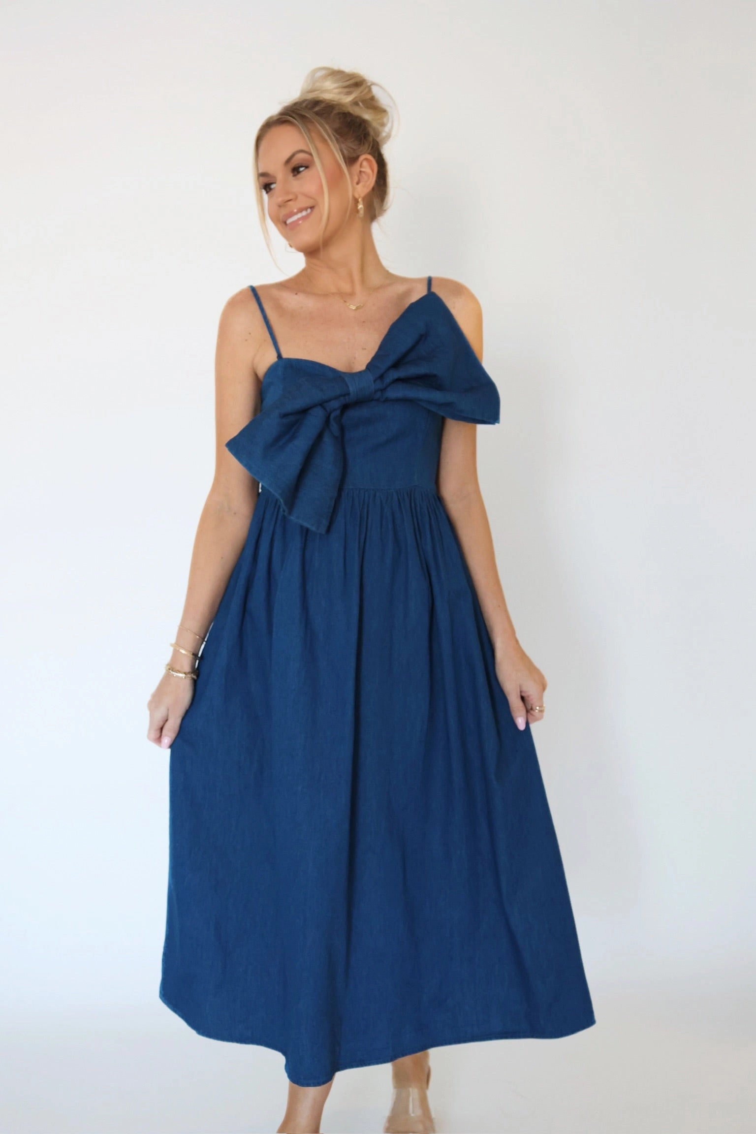 Zero Waste Production Label Miss Americana Bow Midi Dress (FINAL SALE)