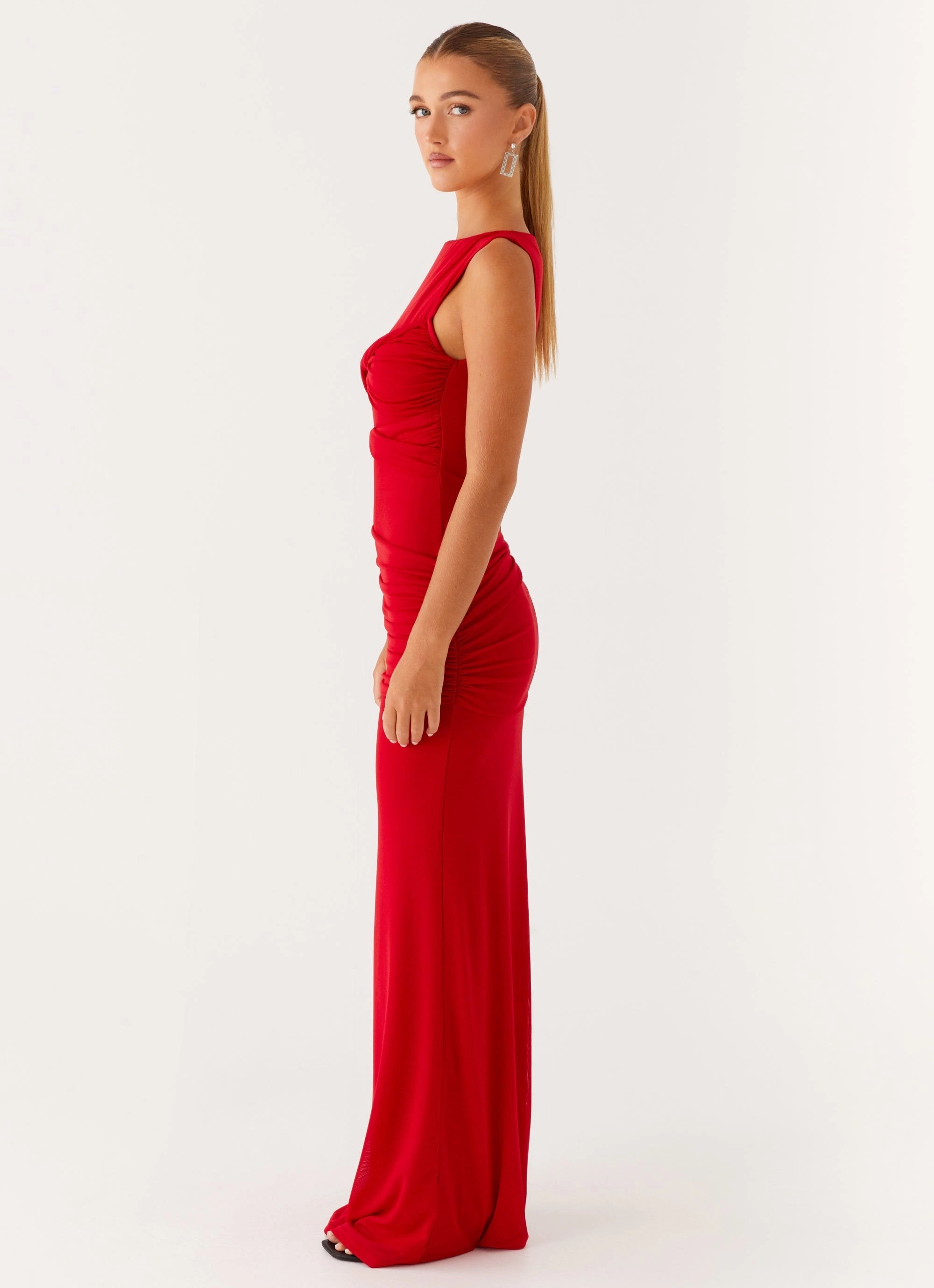 Missy Maxi Dress - Red Statement-Buttons