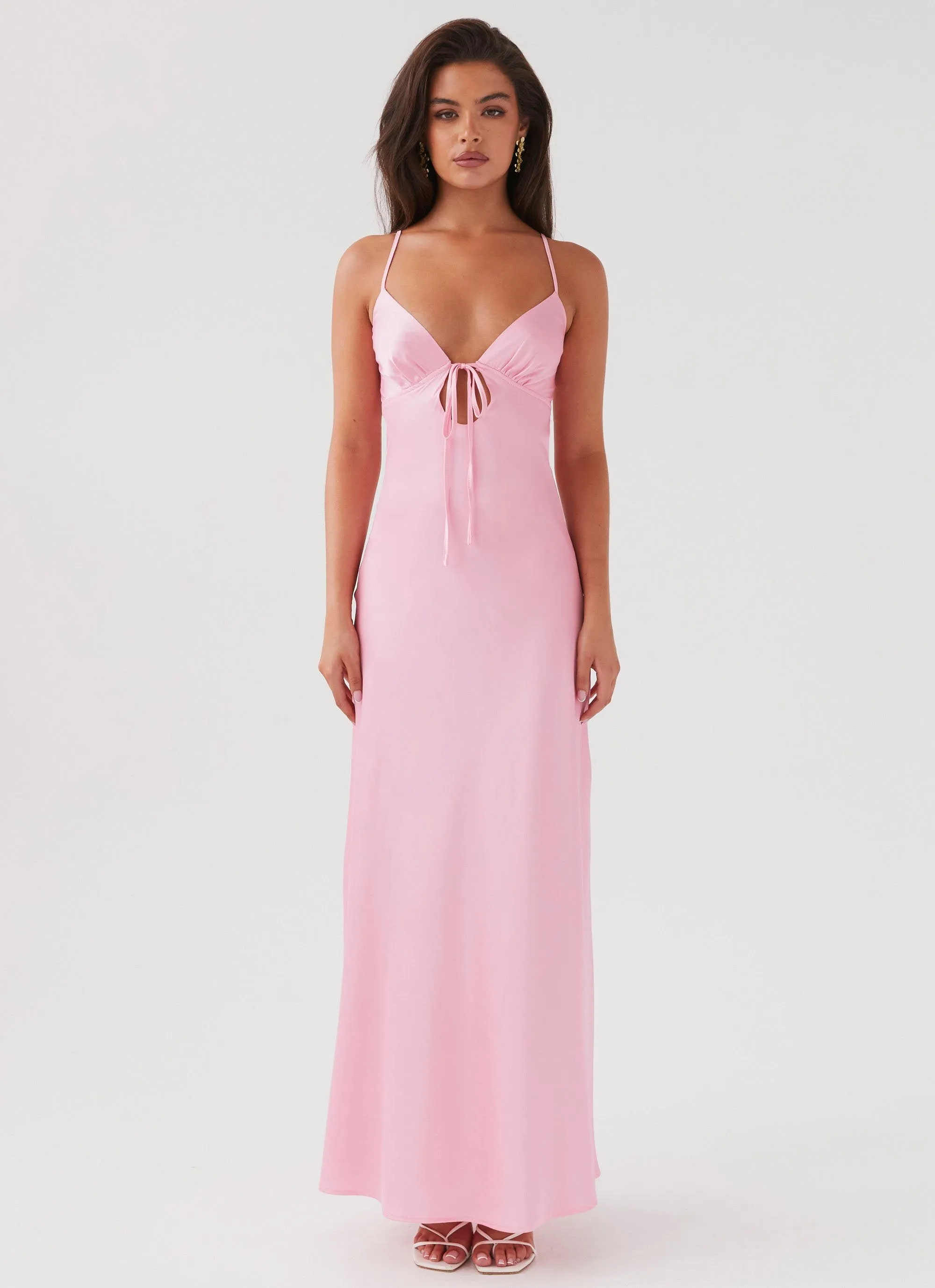 Modern Look Flora Satin Maxi Dress - Candy