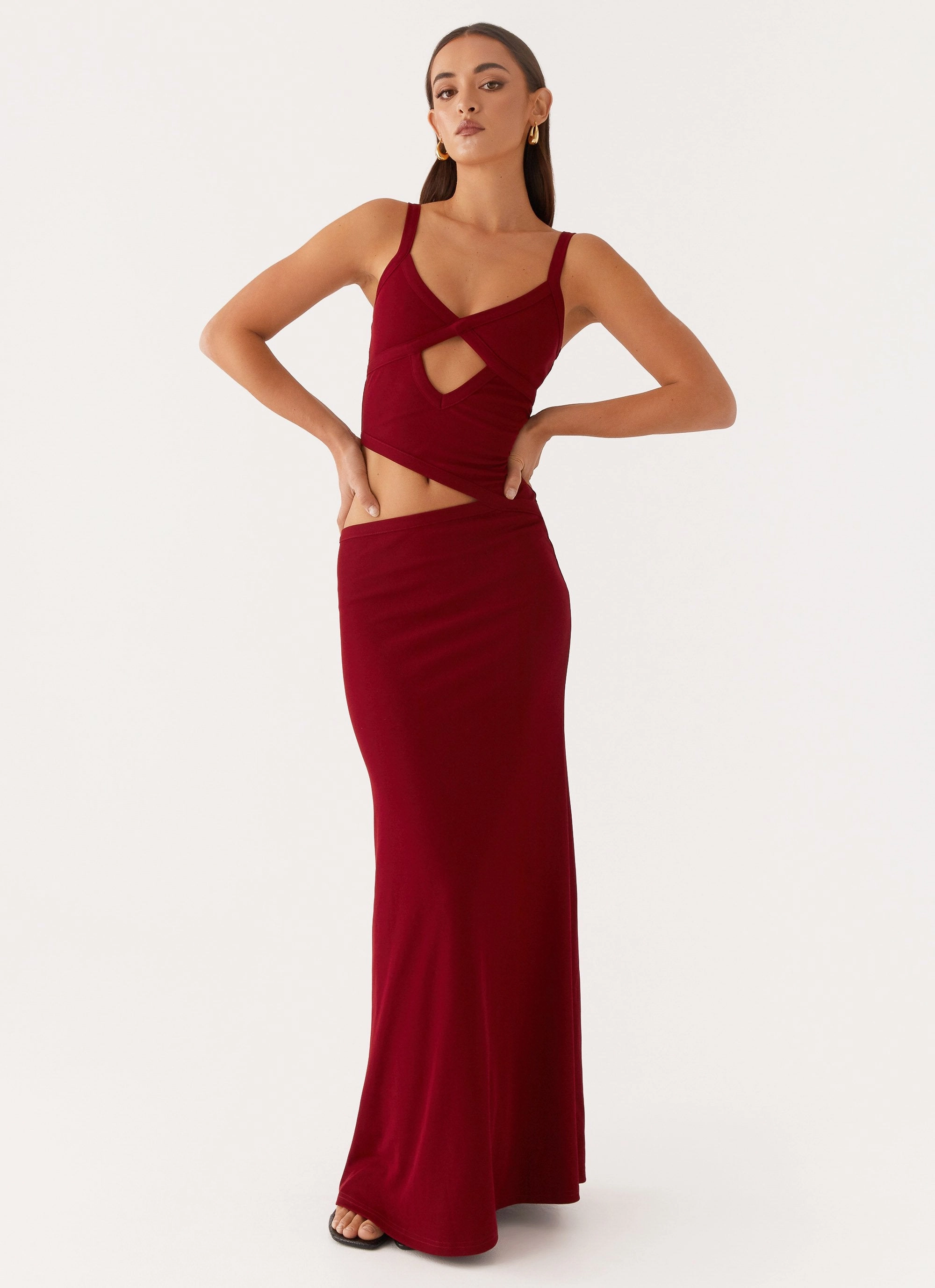 Cool Fabric Jocelyn Maxi Dress - Maroon