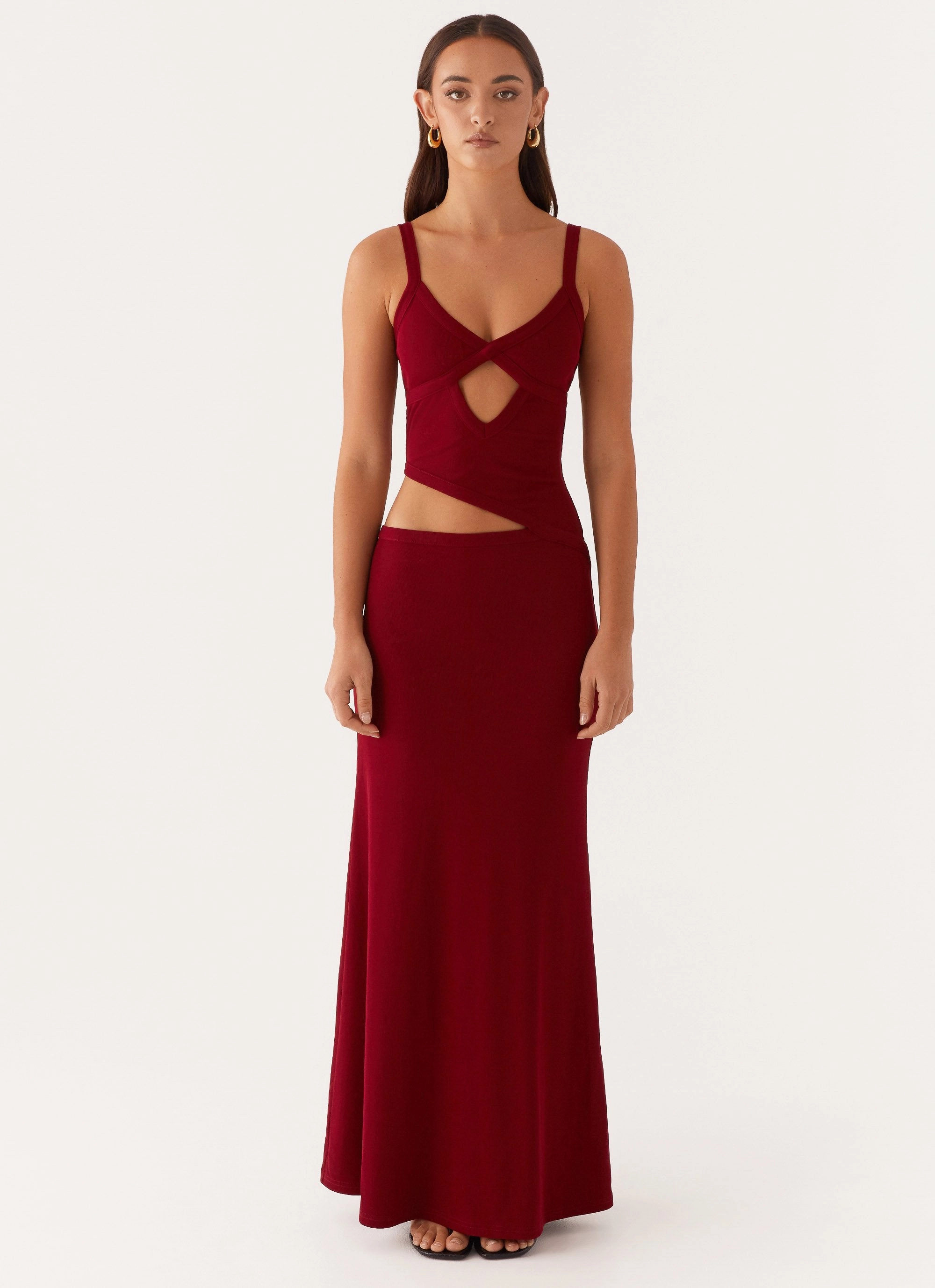 Stylish Appearance Chic And Comfortable Jocelyn Maxi Dress - Maroon
