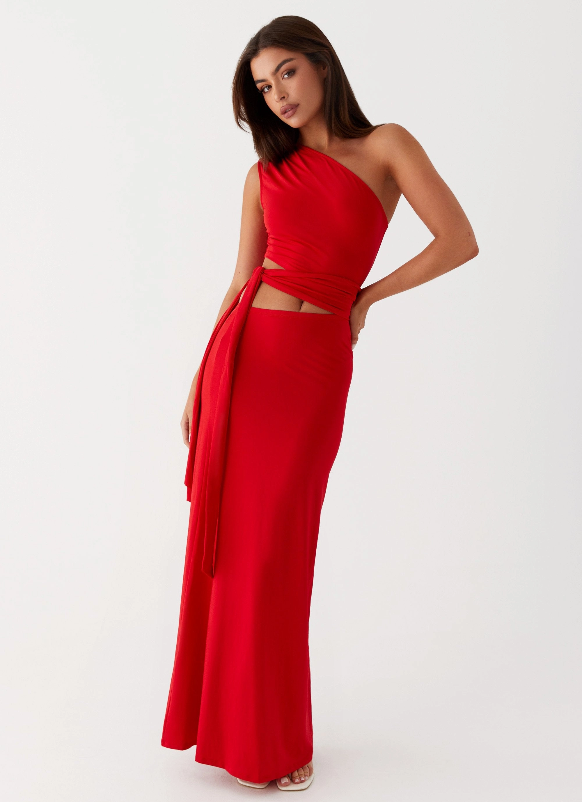 Daily Style Love Me Tie Maxi Dress - Red