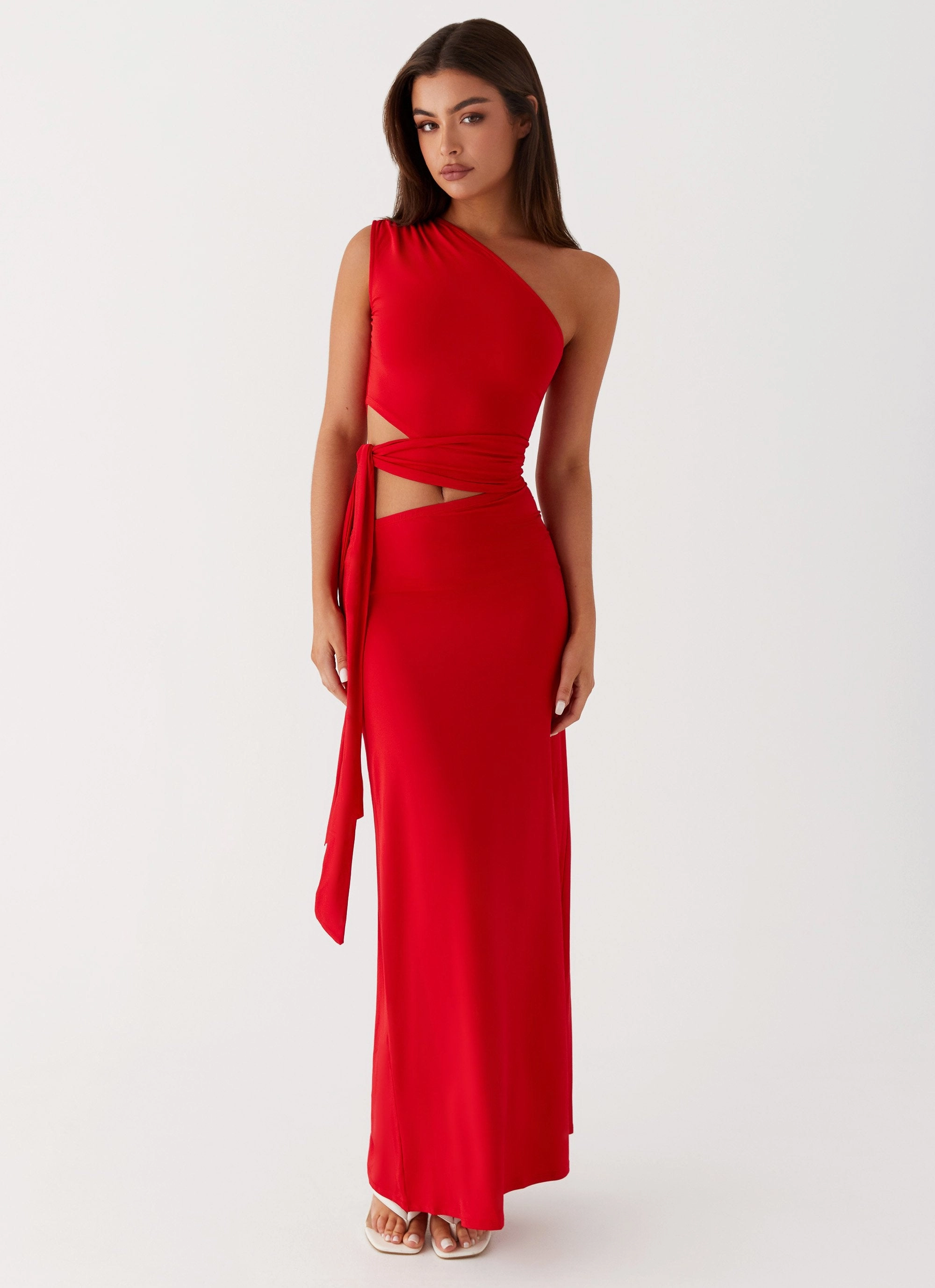 Love Me Tie Maxi Dress - Red Edgy vibes