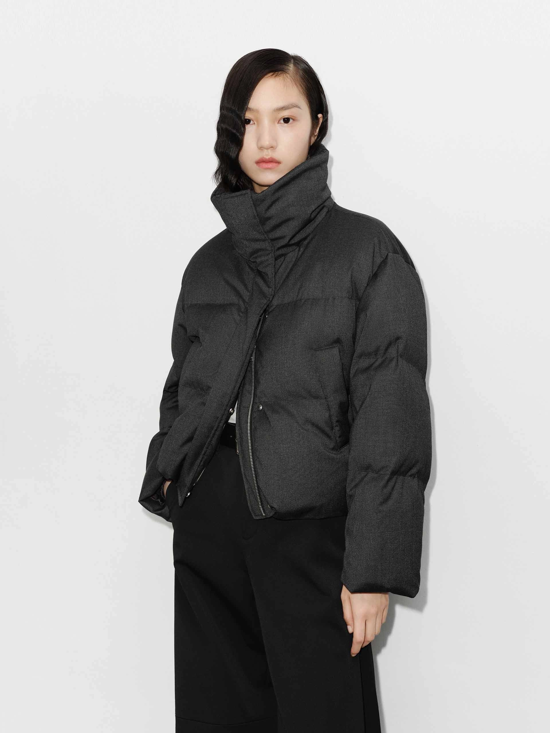 Lightweight Warmth Core Knitted Collar Quilted Jacket