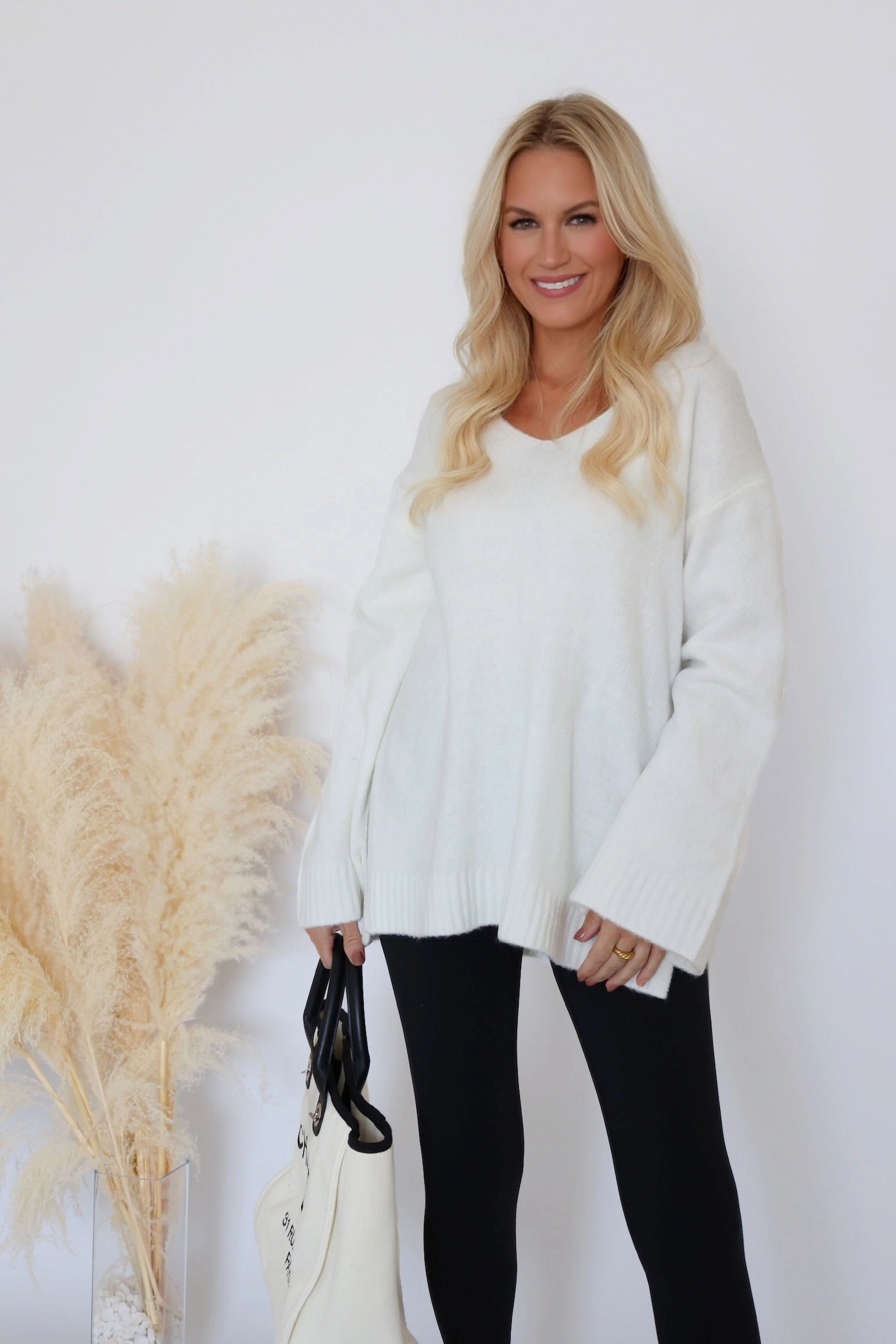 LayeredDurability Flexible Cuffs Modern Sweater- Sea Salt (FINAL SALE)