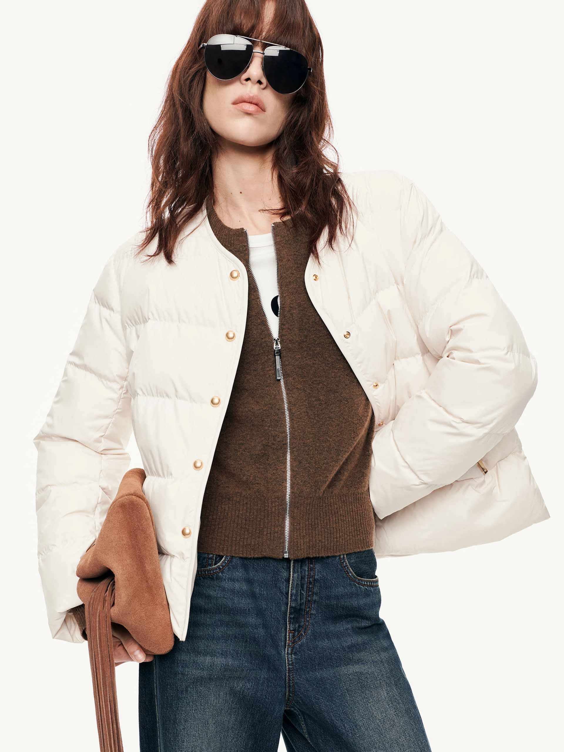 Hooded Layered Down Jacket Ergonomic Shoulder Fit