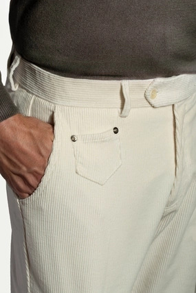 Off-white corduroy Sirmione trousers - Made in Italy Body Ready
