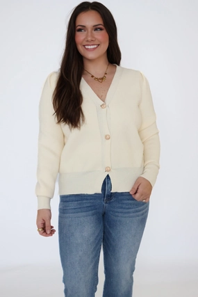 Lightweight Knit Candace Cardigan-Cream(FINAL SALE)