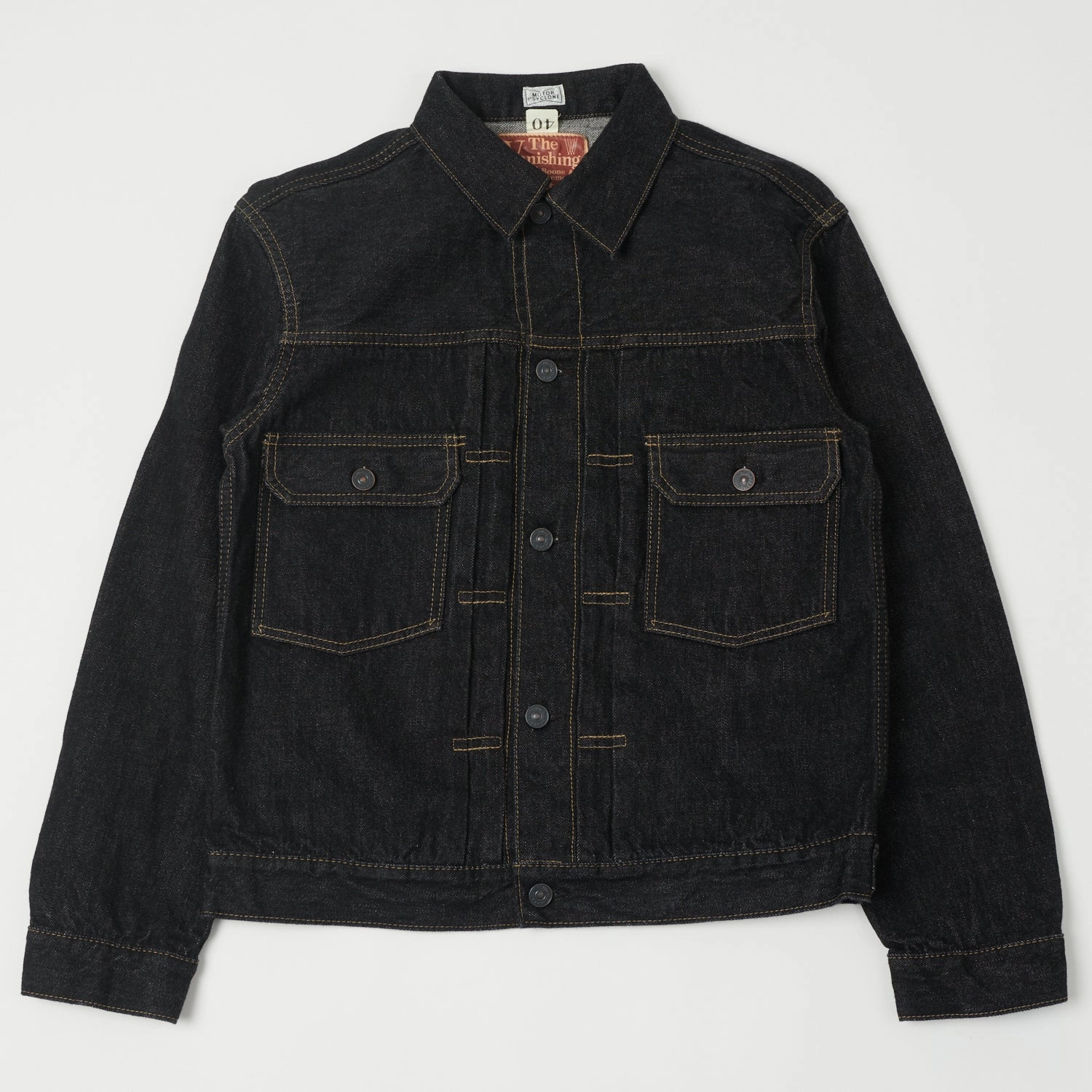 Freewheelers & Co Motor Psyclone 507B 14oz Type II Denim Jacket - Black Ripstop Technology MoistureWickingLining