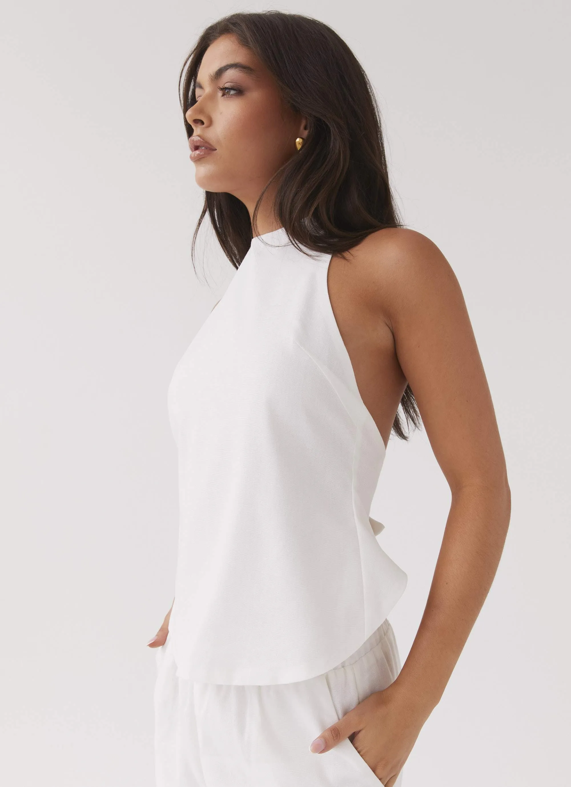 Heatwave Linen Apron Top - White UV protection layer
