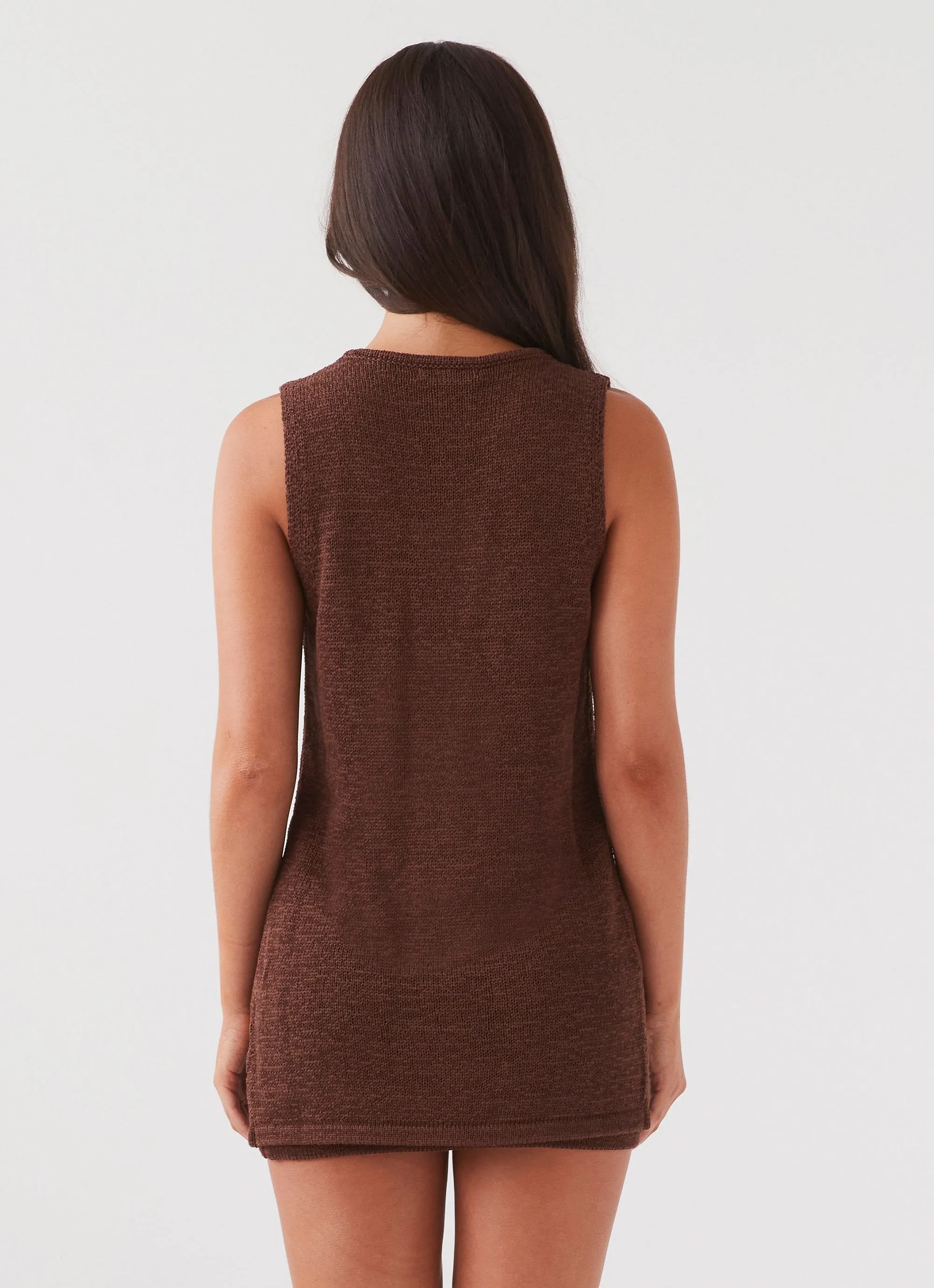 Capri Glow Knit Top - Chocolate AntiPillingTechnology
