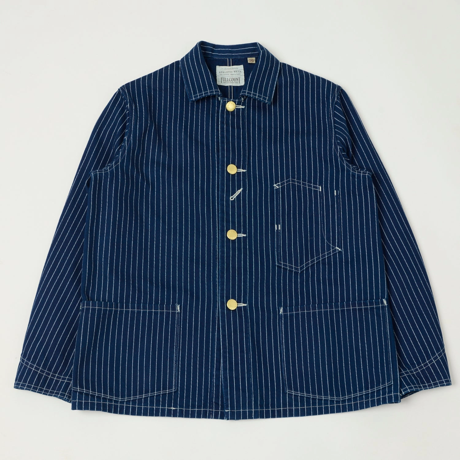 HoodedStyle Eco Friendly Recycled Material Full Count 2015 Early 1900s Wabash Chore Jacket - Indigo