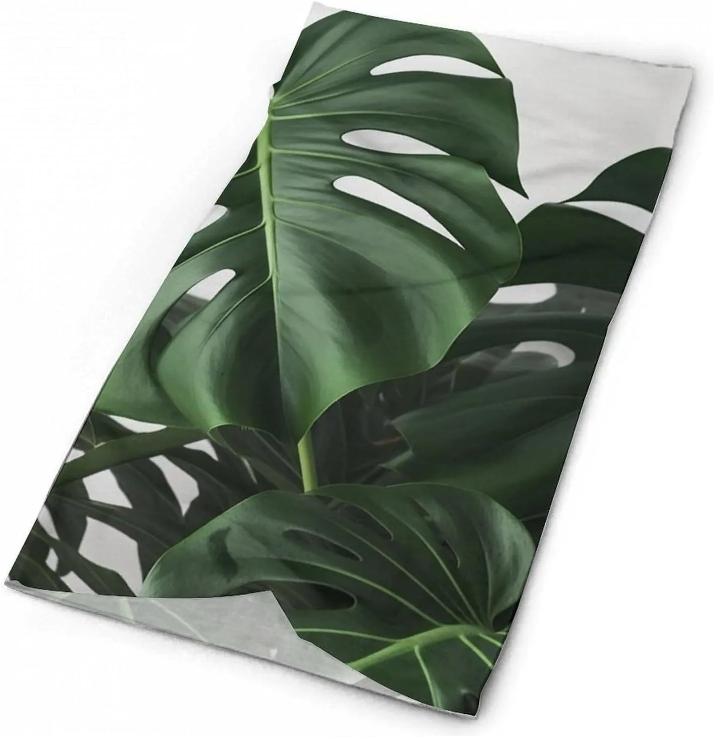 Monstera Leaves Neck Gaiter Warmer Face Cover Scarf Fashion Windproof Face Cover Winter Balaclava Sun Cooling Scarf Gator Cover Reusable Bandana Scarf for Men Women