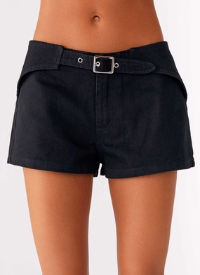 Montana Mini Shorts - Black Dynamic Flex Panels