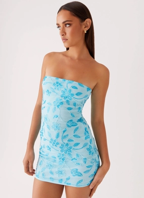 Moorey Beaded Mini Dress - Blue Perfect For Work