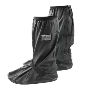 Motorcycle Rain Shoe Covers, Waterproof PVC, Non-Slip Sole, Adjustable Fit, Durable, Black, S-XL Sizes