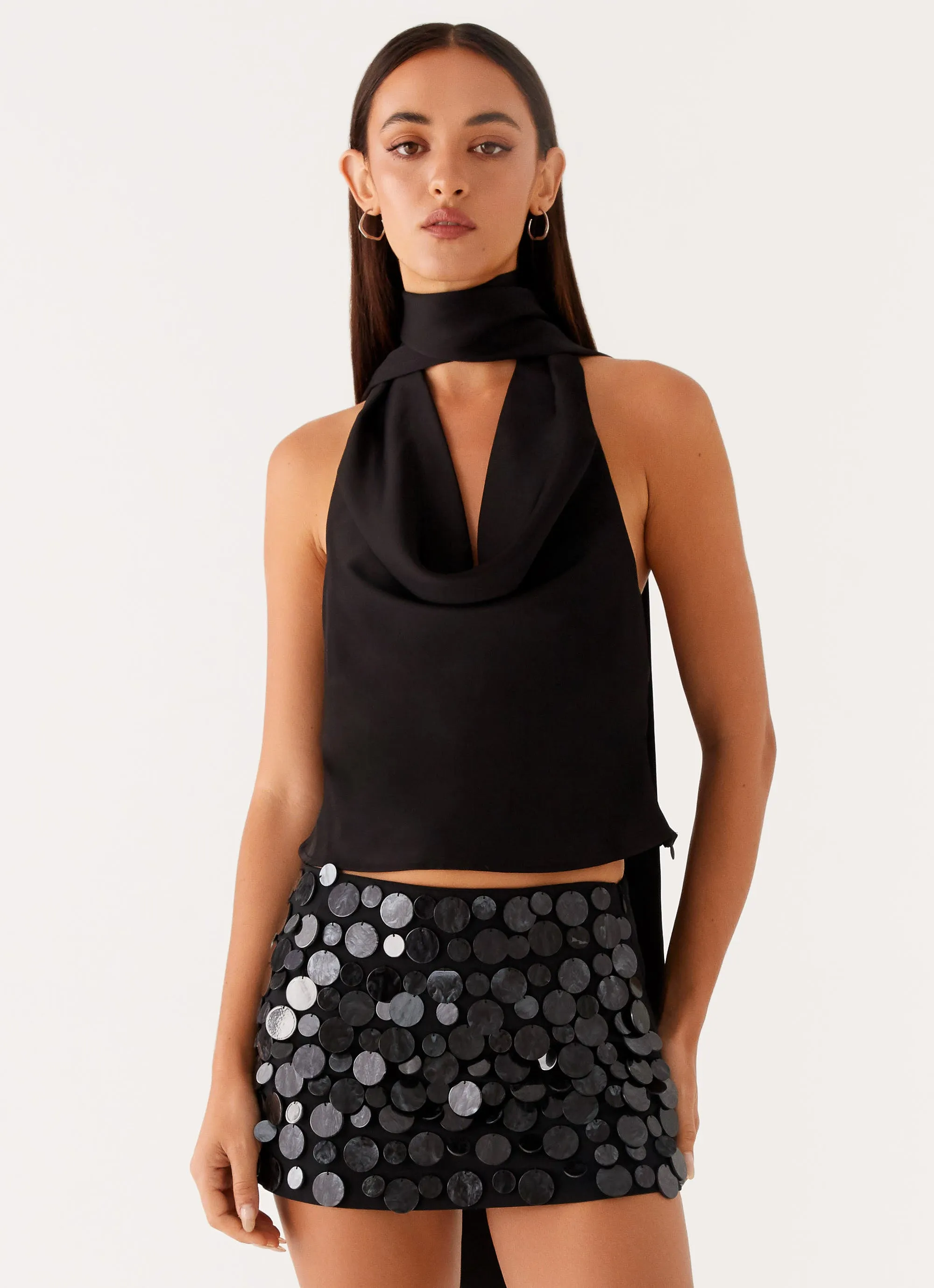 Movie Star Mini Skirt - Black Subtle Details