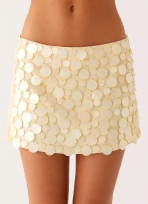 Movie Star Mini Skirt - Yellow Light Wear Soft Aesthetic