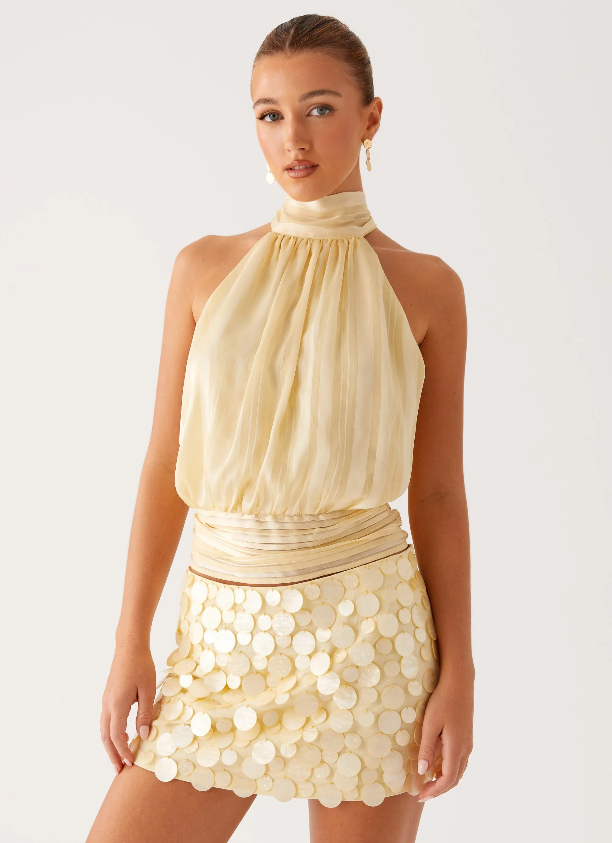 Minimalist fashion Movie Star Mini Skirt - Yellow