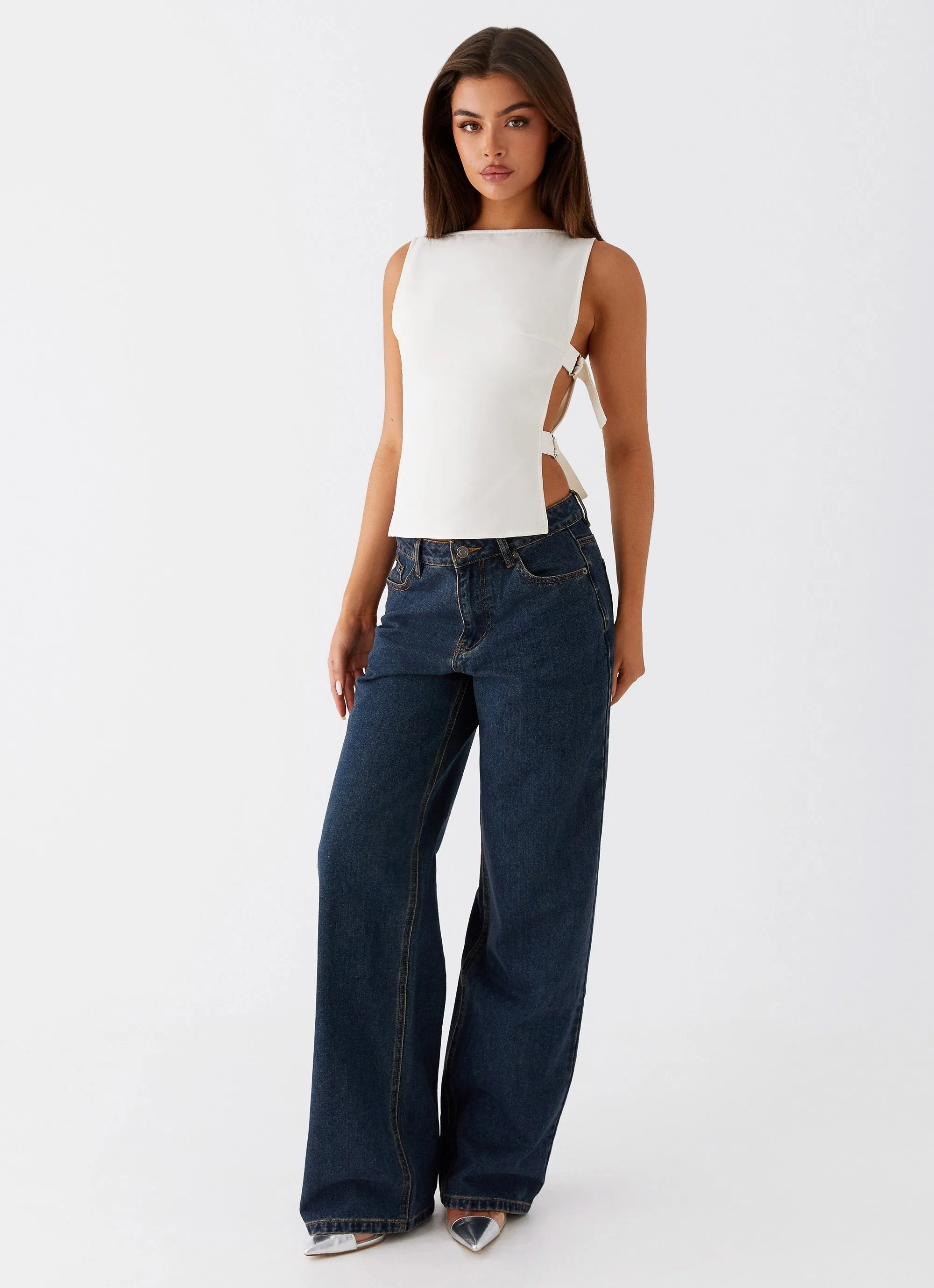 Lightweight Jacket Cherish You Buckle Top - White