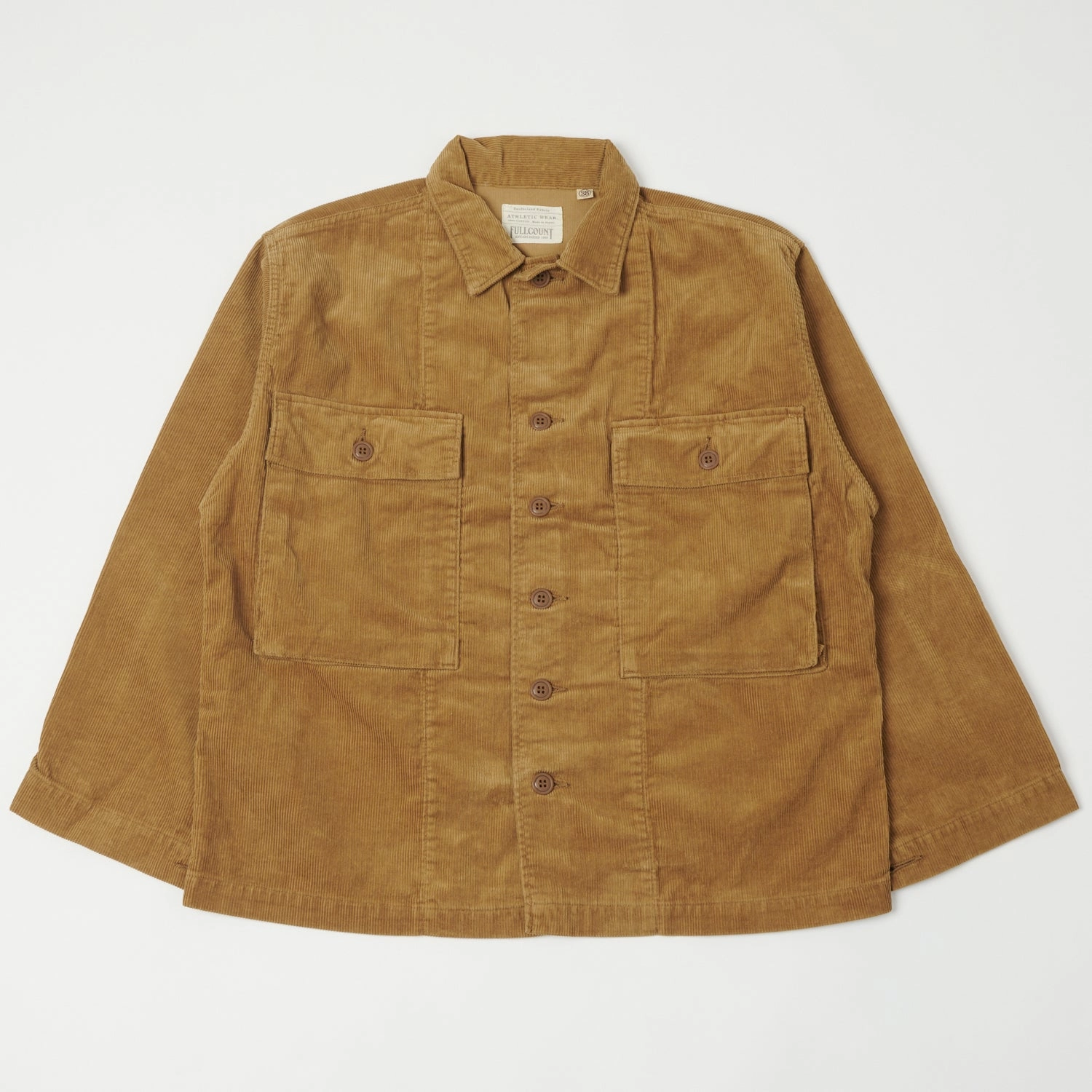 Full Count 2023 Corduroy Military Jacket - Camel Rainy Day Option Minimal Detail
