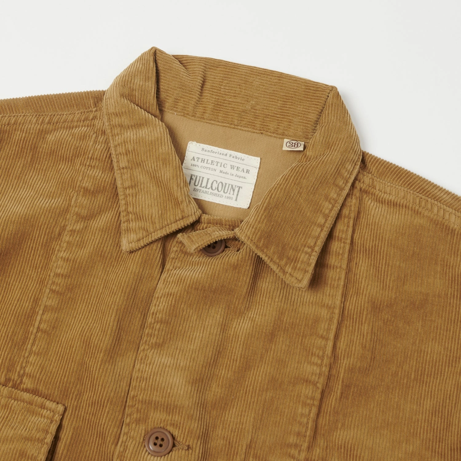 Full Count 2023 Corduroy Military Jacket - Camel Winter Fit Taped Seam Technology