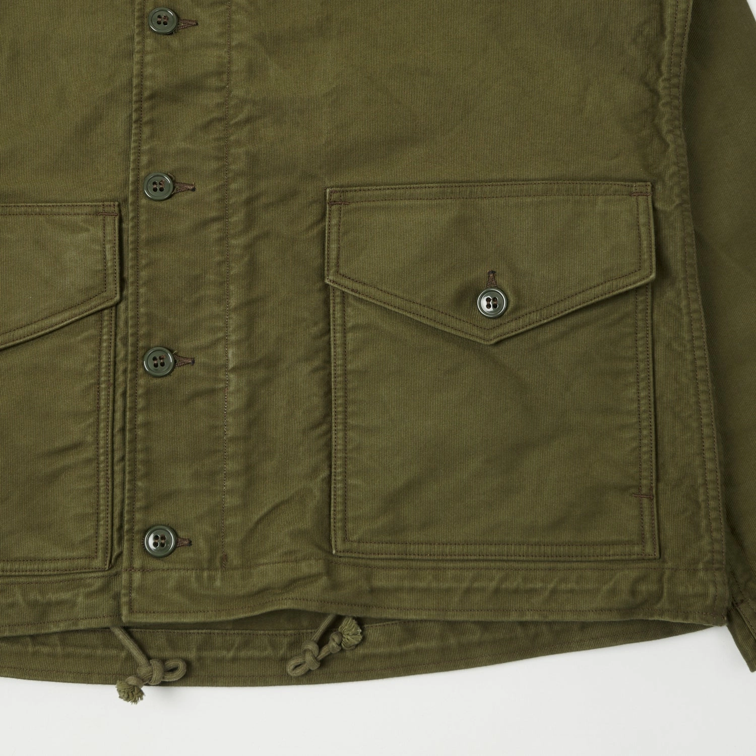 High Neck Freewheelers & Co Union Special Overalls Deck Worker Parka - Olive
