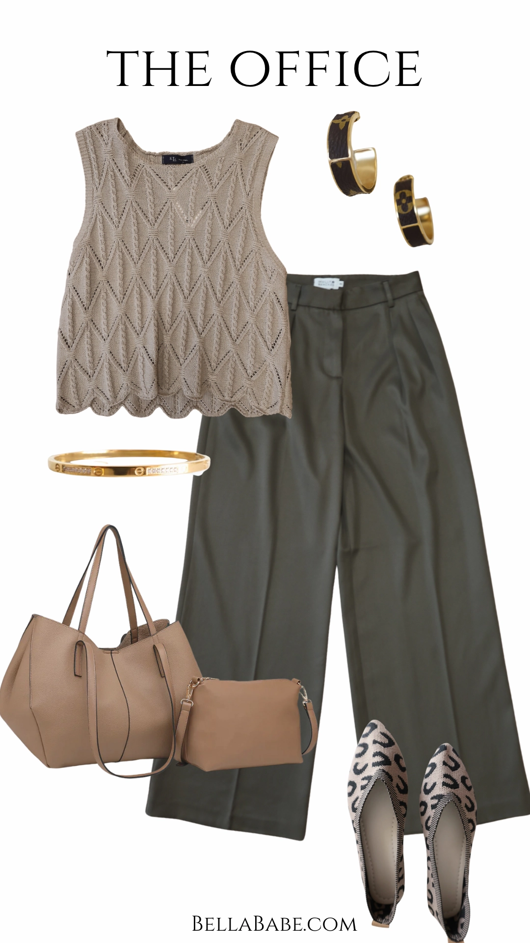 Lilibet Satin Pant - Khaki Bohemian style