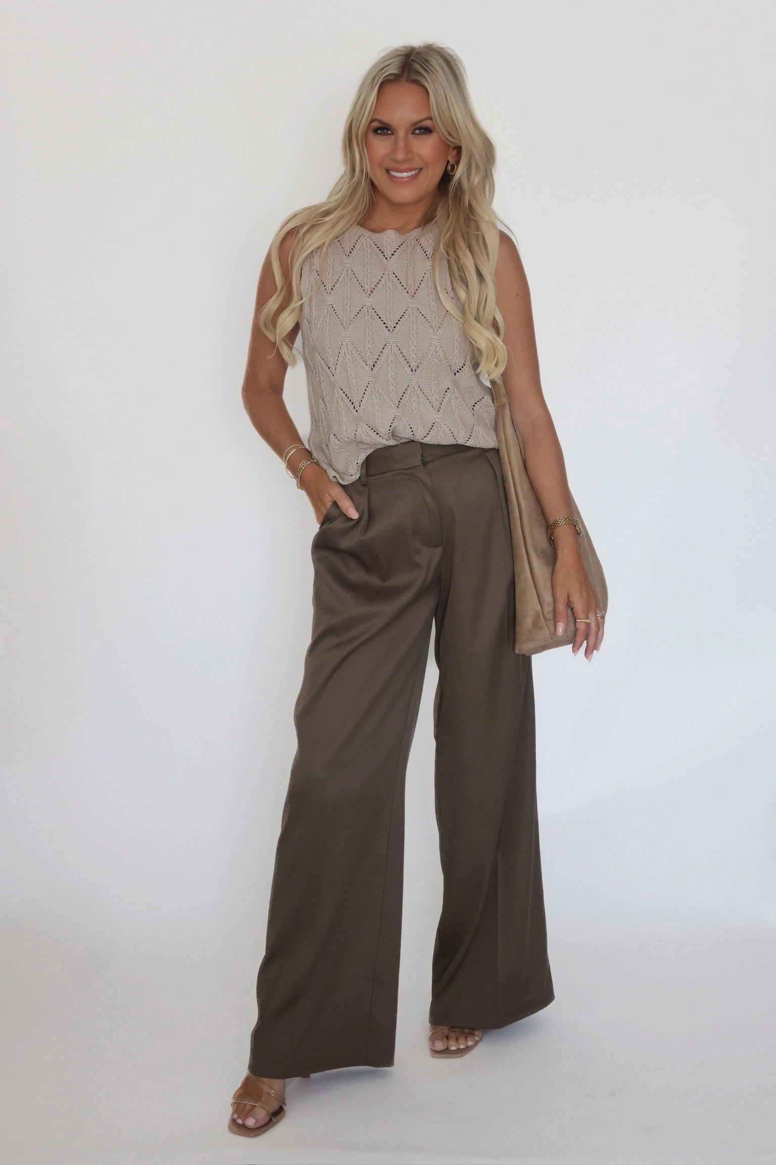 Lilibet Satin Pant - Khaki QuickDry Technology
