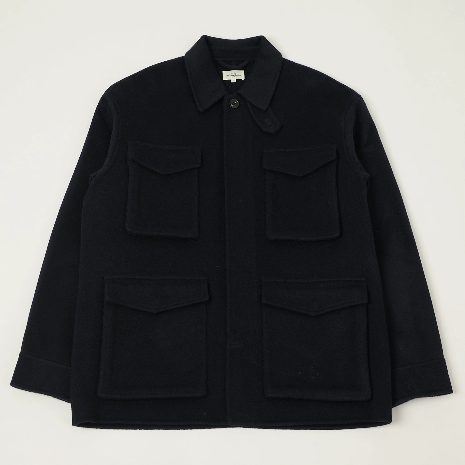 Rubberized Trims Thermal Regulation System Hartford 'Jake' Wool Field Jacket - Navy