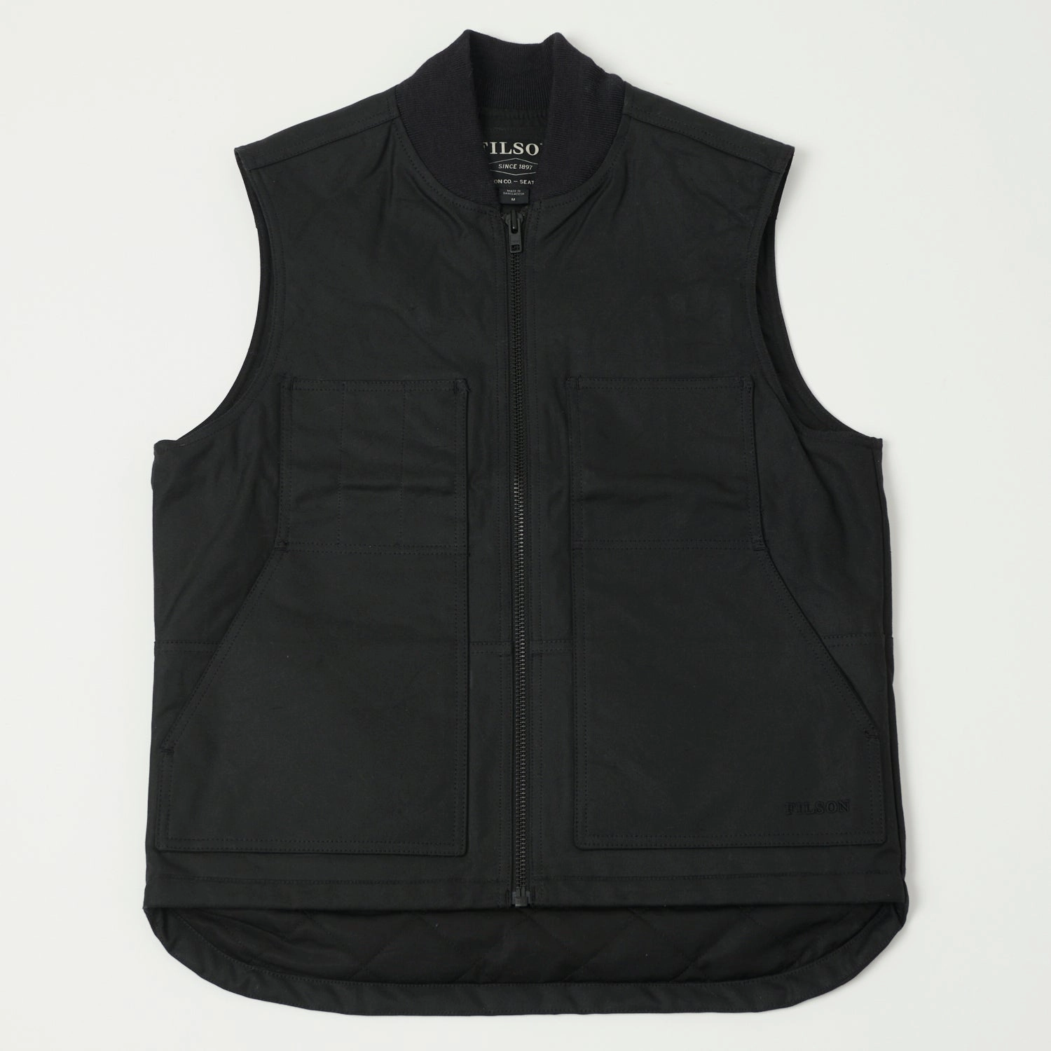 Casual Staple Sustainable Packaging Filson Tin Cloth Insulated Work Vest - Black