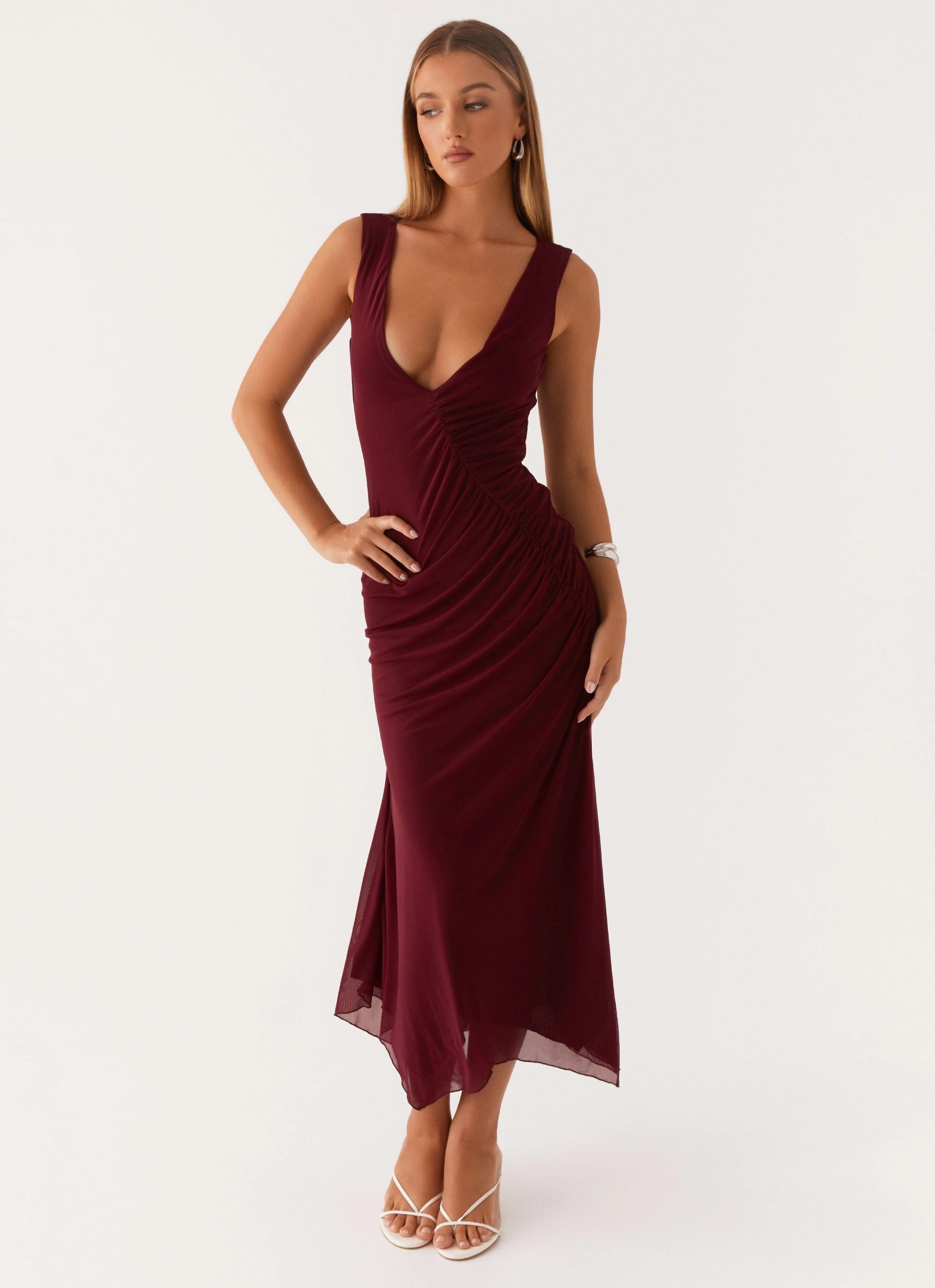Murphy Maxi Dress - Deep Maroon Earthy Hue