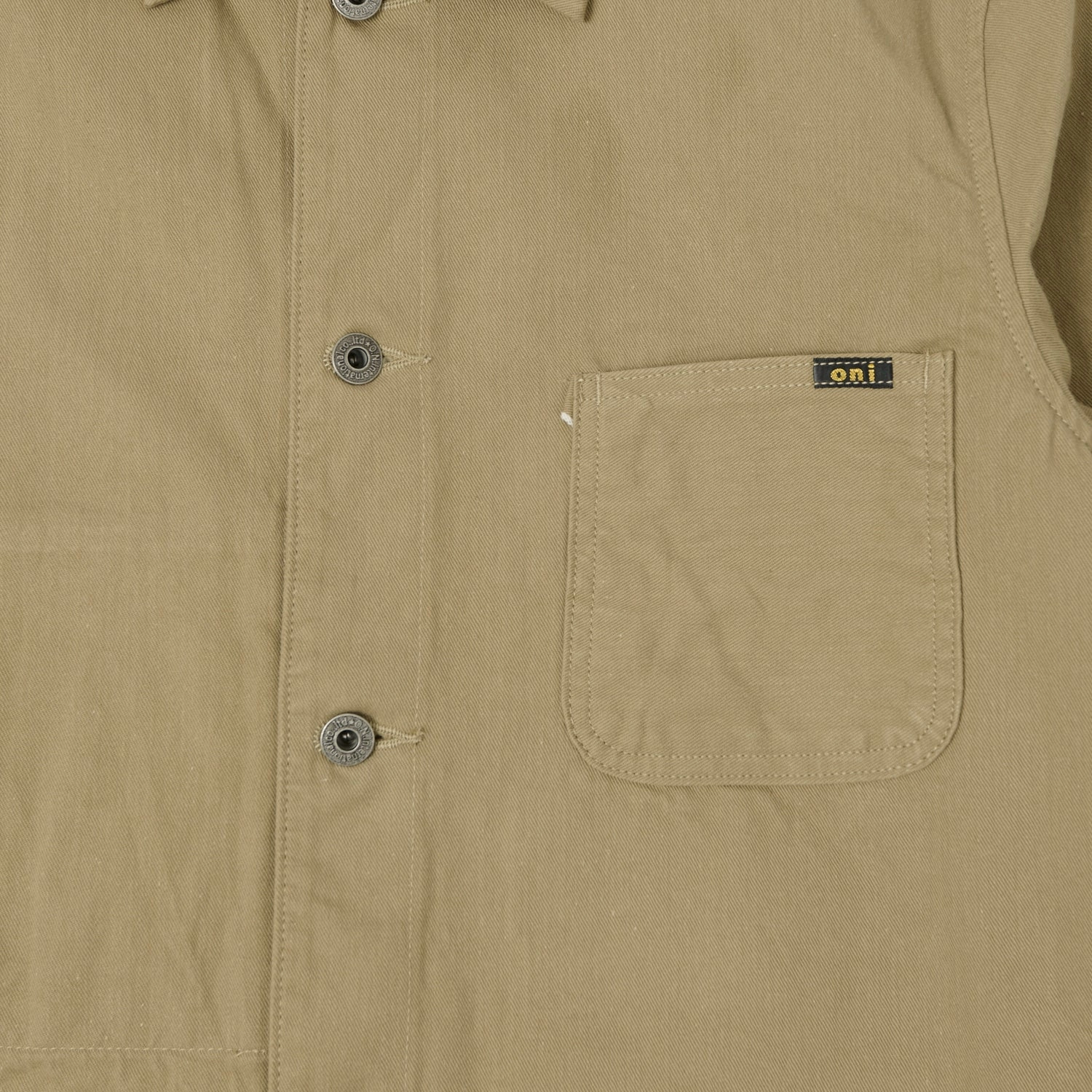 Functional Pocket AntiPillingFinish ONI Denim 03501-SVC-KHB Coverall Jacket - Beige