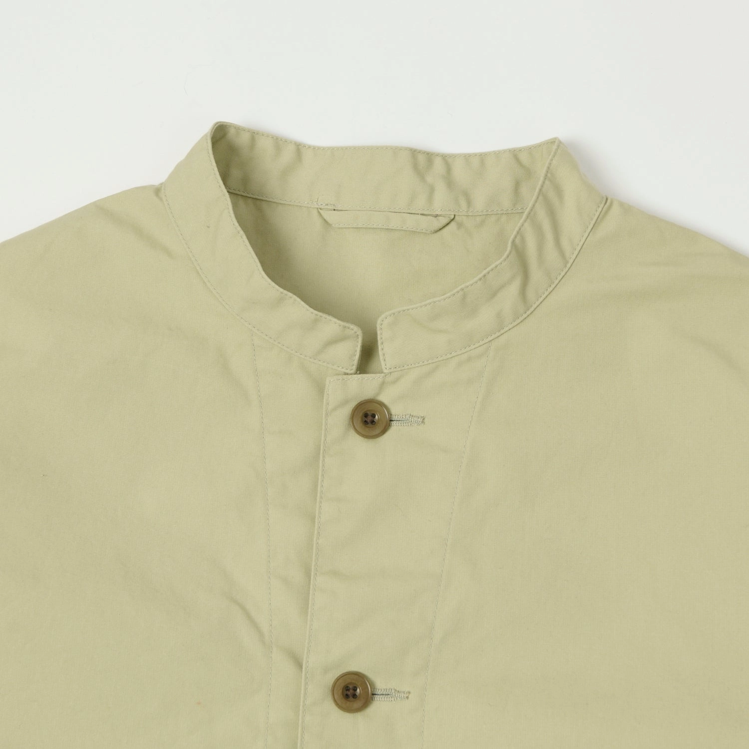 Heat Reflective Lining Seamless Technology Nanamica Band Collar Shirt Jacket - Light Green