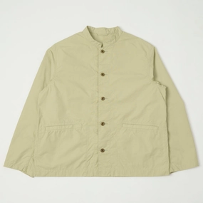 Nanamica Band Collar Shirt Jacket - Light Green OdorControl Treatment Non Iron Fabric Tech