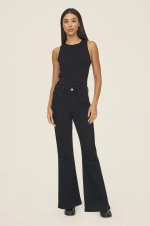 NAO STRETCH - HIGH RISE BOOTCUT JEANS  | JET BLACK