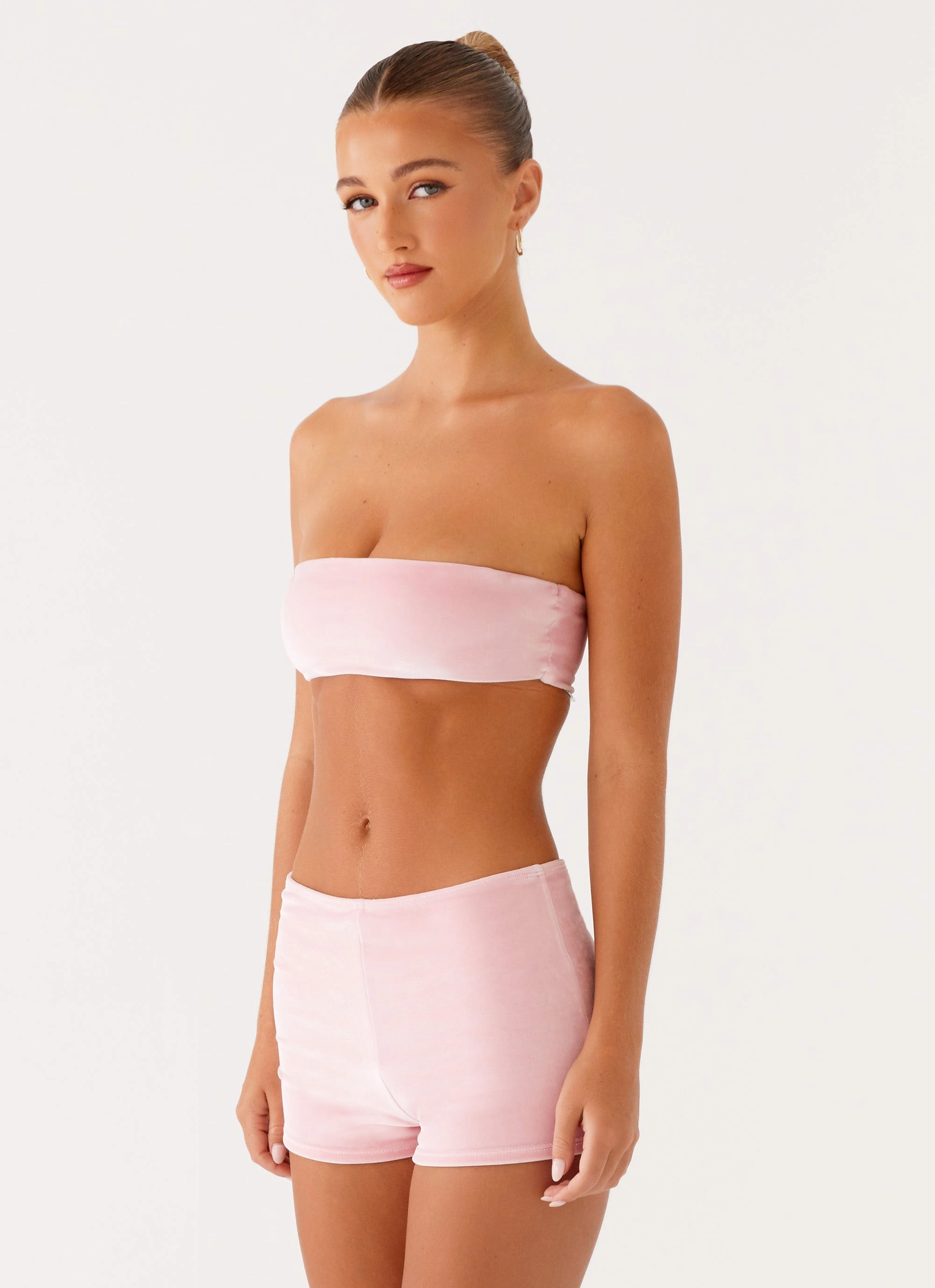 Natalina Bandeau Swim Top - Pink Odor Control Tech Shatterproof Buckle