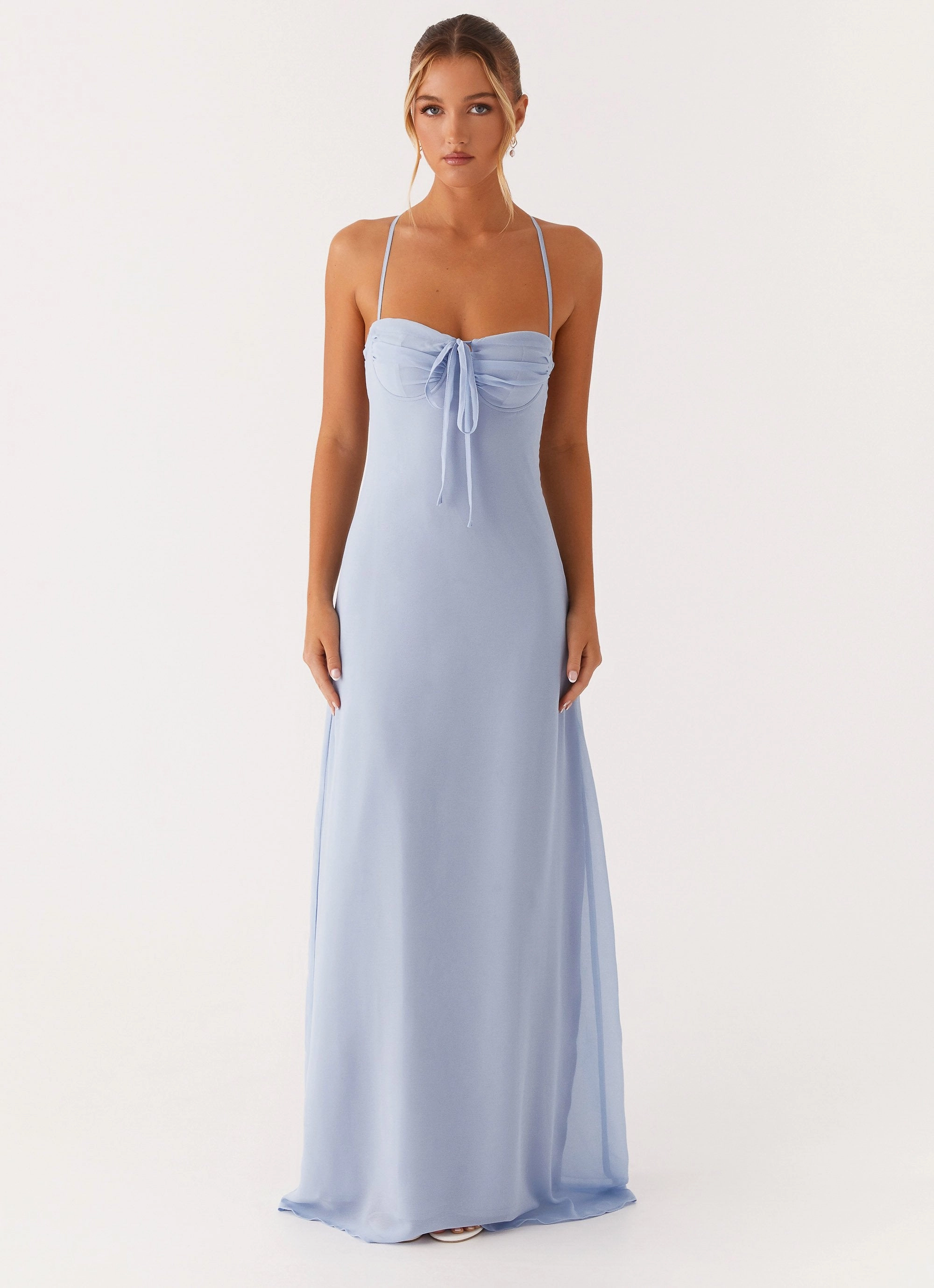 Aveline Bustier Maxi Dress - Blue travel mode