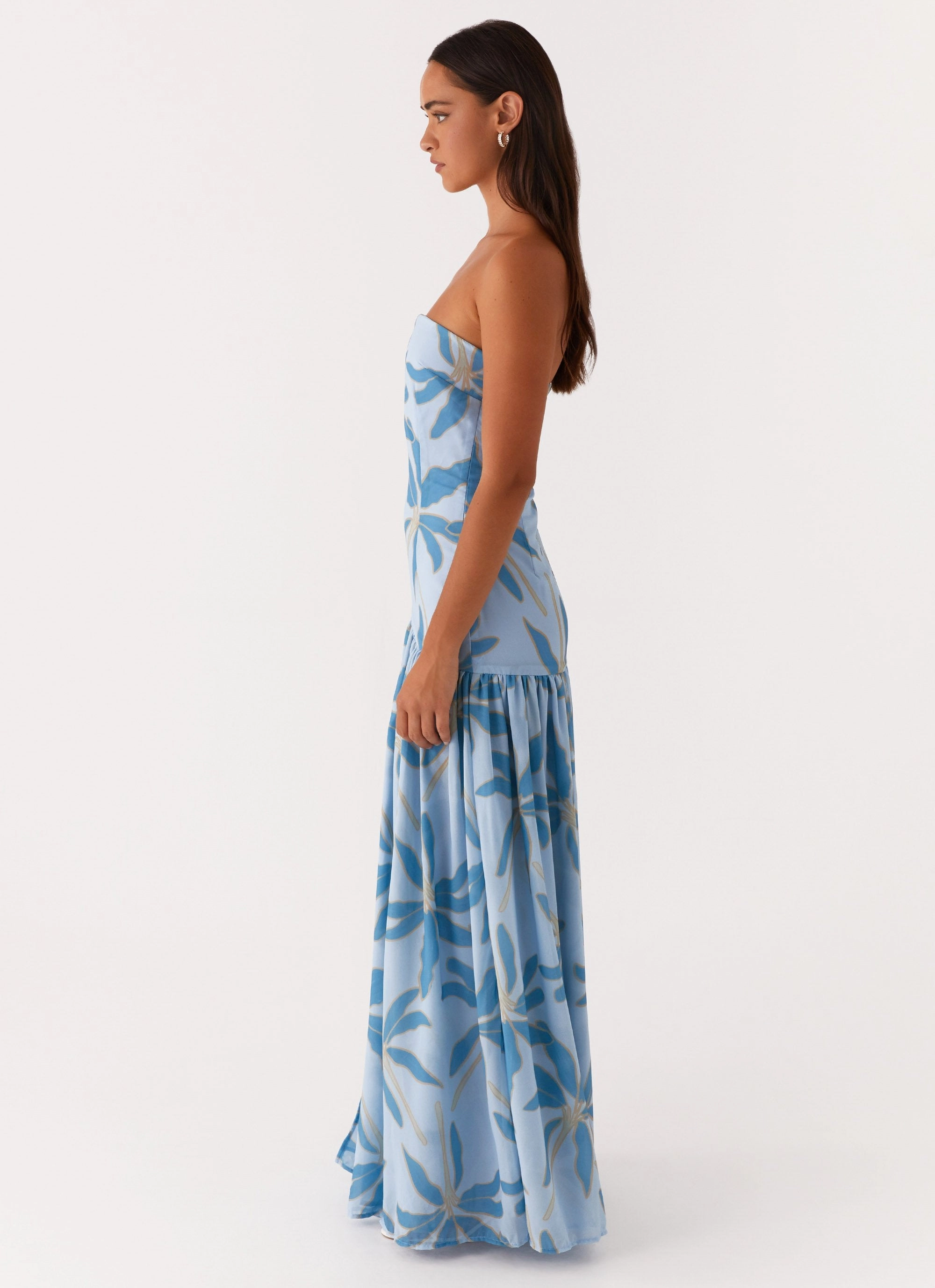 Eden Strapless Maxi Dress - Opulent Blue Smooth Curve Pure Lines