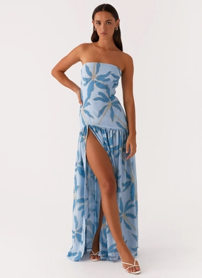 Eden Strapless Maxi Dress - Opulent Blue Comfy and Relaxed Comfortable Wear