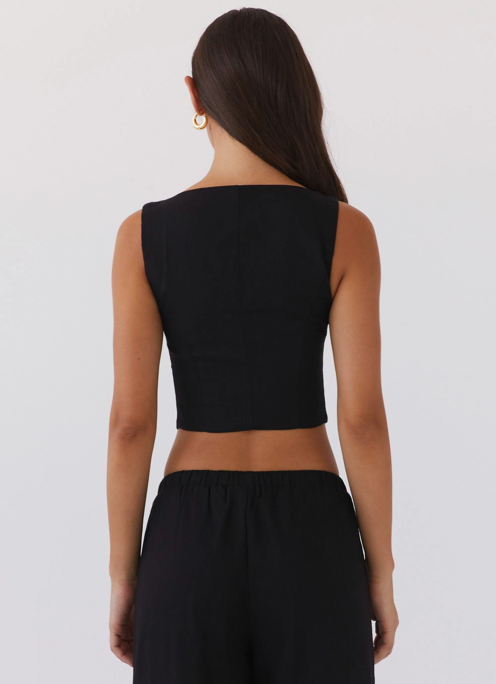 Take Me Away Corset Top - Black Reinforced Hemline Adjustable Hem